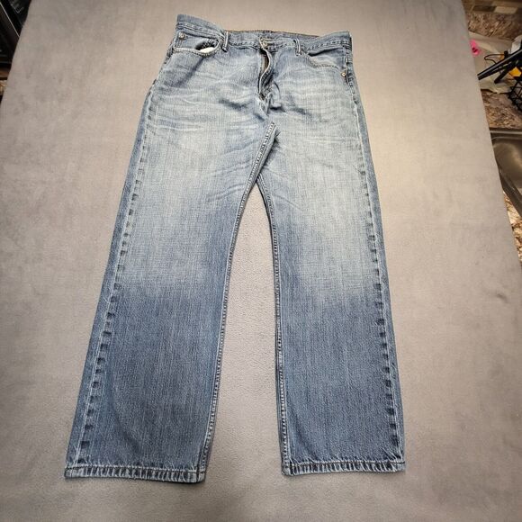 Levi's 569 Loose Fit Jeans Mens 36x29 Blue Denim Straight Leg Distressed - Picture 1 of 10
